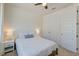 Bedroom features a comfy bed, neutral tones, and double door closet at 2317 Chisol Plow St, Mount Pleasant, SC 29466