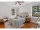 Charming bedroom with hardwood floors, neutral walls, and natural light from two windows at 2714 W Surrey Dr, North Charleston, SC 29405