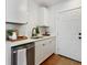 Kitchen featuring stainless steel appliances, white cabinetry and a convenient door to the exterior at 2714 W Surrey Dr, North Charleston, SC 29405