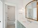 Stylish bathroom features subway tile, modern vanity, and bathtub at 3866 Delinger Dr, Mount Pleasant, SC 29466