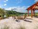 Picturesque outdoor firepit area with seating and lake view, perfect for relaxation and community gatherings at 3866 Delinger Dr, Mount Pleasant, SC 29466