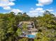 Stunning aerial view of home featuring private pool, lush green trees, and inviting outdoor spaces at 4 Falcon Point Rd, Kiawah Island, SC 29455