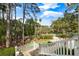 Beautifully landscaped yard viewed from a porch with manicured lawn and mature trees at 4 Falcon Point Rd, Kiawah Island, SC 29455