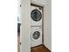Convenient stacked washer and dryer unit neatly tucked away in a closet at 51 Gadsden St # B, Charleston, SC 29401