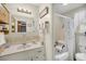 Bathroom featuring a vanity sink, a mirror, and a shower at 7753 Linsley Dr, North Charleston, SC 29418