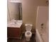 Bathroom with a tub, vanity, mirror, and modern fixtures at 9044 Greenbriar Dr, Summerville, SC 29485