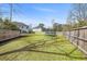 Fenced backyard with well-maintained grass and play equipment, offering a secure outdoor space at 1114 Donerail Ln, Johns Island, SC 29455