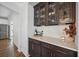 Convenient butler's pantry with shaker cabinets and quartz countertops at 1114 Donerail Ln, Johns Island, SC 29455