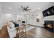 Spacious living room with hardwood floors and fireplace at 1114 Donerail Ln, Johns Island, SC 29455