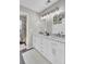 Bathroom featuring double sinks, marble countertops, and modern lighting at 126 Moon Shadow Ln, Summerville, SC 29485