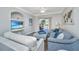 Bright and airy living room with comfortable seating, decorative art, and an outdoor view at 1300 Park West Blvd # 418, Mount Pleasant, SC 29466
