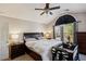 Bedroom featuring a bed, ceiling fan and multiple windows allowing for natural light at 1452 Water Edge Dr, Charleston, SC 29492