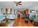 Open concept floor plan of the living room, dining area, and kitchen at 1902 Long Bend Dr # 1B, Seabrook Island, SC 29455