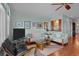 Comfortable living room with hardwood floors and wet bar at 1902 Long Bend Dr # 1B, Seabrook Island, SC 29455