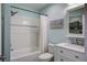 Bright bathroom with a tub shower and a modern vanity offers a refreshing and relaxing space at 2058 Willowdale Ct, Mount Pleasant, SC 29466