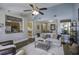 Open-concept living room with seamless transition to kitchen and dining area at 2058 Willowdale Ct, Mount Pleasant, SC 29466