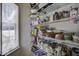 Walk-in pantry with ample shelving and natural light at 2058 Willowdale Ct, Mount Pleasant, SC 29466