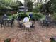 Spacious brick patio with outdoor seating, surrounded by lush landscaping at 214 E Doty Ave, Summerville, SC 29483