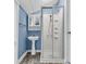Bathroom with a pedestal sink and a stand-up shower with sliding glass doors at 2236 Pinehurst Ave, Charleston, SC 29414