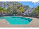 This community pool is surrounded by trees and a fence, with clear signage and ladder access at 234 Darcy Ave, Goose Creek, SC 29445