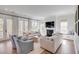 Cozy living room with fireplace, large windows, and comfortable seating at 3554 Clambank Dr, Mount Pleasant, SC 29466