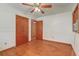 Bedroom featuring hardwood floors, white walls and a ceiling fan at 417 Judy Dr, Goose Creek, SC 29445