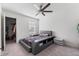 Bright bedroom with a ceiling fan, closet, and stylish bed at 458 Pender Woods Dr, Summerville, SC 29486