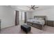 Spacious bedroom with a ceiling fan, carpeted floors, and a window with natural light at 458 Pender Woods Dr, Summerville, SC 29486