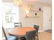 Cozy dining area with round wooden table, floating shelves, and a window that offers natural light at 5273 Potomac St, North Charleston, SC 29405