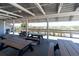 Covered picnic area features multiple tables and benches and views of the beach at 601 Magnolia Ln, Edisto Island, SC 29438