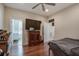 Bedroom with hardwood floors at 757 King St, Charleston, SC 29403