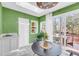 Breakfast nook with a skylight, sliding glass doors to a patio, built in shelving, and a wet bar at 8 Townpark Ln # B, Charleston, SC 29412