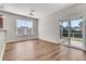 Dining area with hardwood floors, access to backyard patio and a view of the kitchen at 105 Endicott Ct, Summerville, SC 29486