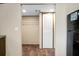 Convenient pantry with shelves and room for storage is located adjacent to the kitchen at 116 Wisteria Falls Trl, Saint Stephen, SC 29479