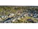 Aerial view capturing a neighborhood with lush trees, manicured lawns, and varied architectural home styles at 138 Back Tee Cir, Summerville, SC 29485