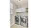 A view of the laundry room featuring a side by side washer and dryer and white cabinets at 138 Back Tee Cir, Summerville, SC 29485