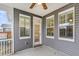 Covered porch featuring durable siding, a ceiling fan, and providing an ideal spot for outdoor relaxation at 139 Ancestry Ln, Moncks Corner, SC 29461