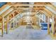 Spacious unfinished attic with exposed wood beams and insulation at 1677 French Santee Rd, Jamestown, SC 29453