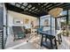 Relaxing screened porch featuring comfortable seating, stylish decor, and a view of the yard at 2115 Wappoo Dr, Charleston, SC 29412