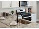 Close-up of kitchen with granite counters, stainless appliances, and white subway tile backsplash at 209 Abercom Place Dr, Moncks Corner, SC 29461
