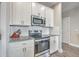 Close up on a modern kitchen featuring stainless steel appliances, sleek countertops, and tiled backsplash at 311 Citation Way, Moncks Corner, SC 29461