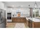 Modern kitchen with stainless steel appliances, an island with seating, and stylish cabinetry at 325 Abercom Place Dr, Moncks Corner, SC 29461