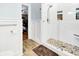 Clean bathroom with glass-enclosed shower and stylish tile work and modern fixtures at 3323 Myrtle St, Edisto Island, SC 29438