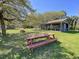 Outdoor picnic area with picnic tables and a screened shelter, perfect for gatherings and enjoying the outdoors at 6021 Jibe Ct, Awendaw, SC 29429