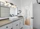 Modern bathroom featuring a vessel sink, stylish lighting, and white cabinetry at 669 Palisades Dr, Mount Pleasant, SC 29464
