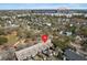 An aerial view of the neighborhood close to Credit One Stadium showing tree lined streets and beautiful homes at 871 Center Park St, Charleston, SC 29492