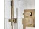 Close-up of modern shower fixtures with a handheld shower head at 905 Battery Way, Mount Pleasant, SC 29464