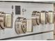 Close-up of a gas range stove with stainless steel knobs at 905 Battery Way, Mount Pleasant, SC 29464