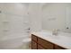 Bathroom showcasing a vanity with dark cabinets, a toilet and a tub-shower combination at 1273 Discovery Dr, Ladson, SC 29456