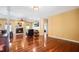 Spacious living room with hardwood floors, fireplace, and comfortable seating, great for entertaining at 214 Shelby Shea Ln, Moncks Corner, SC 29461